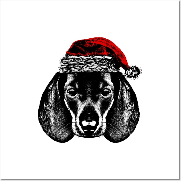 Christmas Dachshund Wall Art by R LANG GRAPHICS